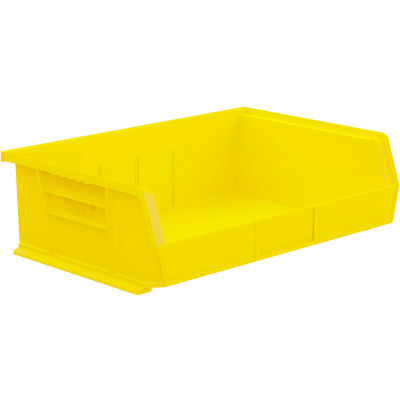 Akro-Mils® AkroBin® Bac empilable et suspendu en plastique, 16-1/2 po L x 10-7/8 po L x 5 po H, jaune - Qté par paquet : 6