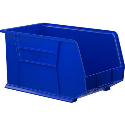 Akro-Mils® AkroBin® Bac empilable et suspendu en plastique, 11 po L x 18 po L x 10 po H, bleu - Qté par paquet : 6