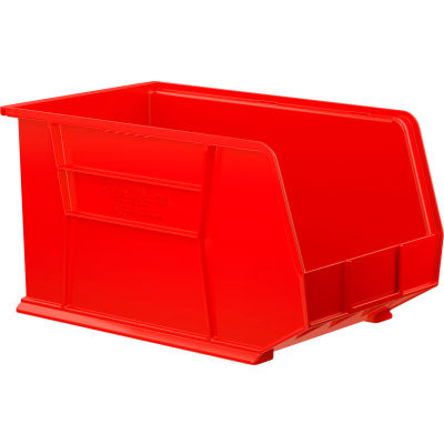 Akro-Mils® AkroBin® Bac empilable et suspendu en plastique, 11 po L x 18 po L x 10 po H, rouge - Qté par paquet : 6