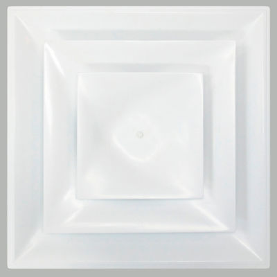 American Louver Stratus diffuseur cône en plastique, plafond, 10", R6, isolé, blanc