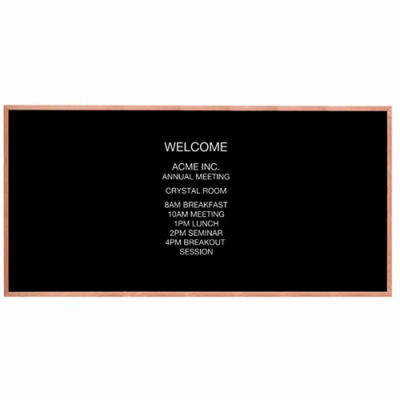 Aarco Red Oak Framed Letter Board Message Center - 96"W x 48"H