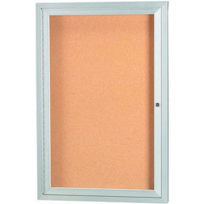Aarco 1 Door Framed Illuminated Enclosed Bulletin Board - 24"W x 36"H