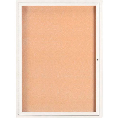 Aarco 1 Door Framed Enclosed Bulletin Board White Powder Coat - 36"W x 48"H