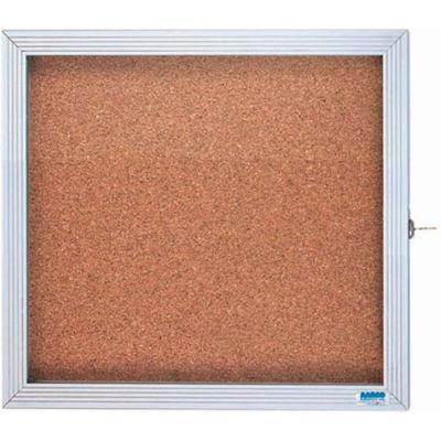 Aarco 1 Door Enclosed Bulletin Board Cabinet - 30"W x 36"H