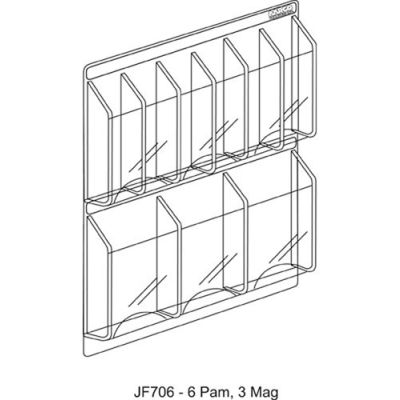 Clear-Vu Combination Pamphlet/Magazine Display - 30"W x 23"H