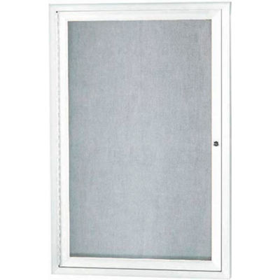 Aarco 1 Door Aluminum Framed Enclosed Bulletin Board White Powder Coat - 18"W x 24"H