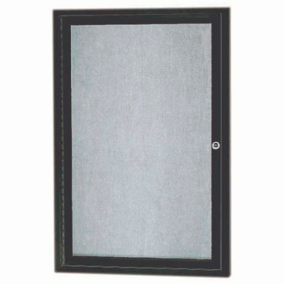 Aarco 1 Door Alum Framed Illum Enclosed Bulletin Board Bronzed Anod. - 24"W x 36"H
