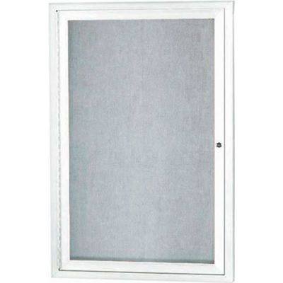 Aarco 1 Door Aluminum Framed Enclosed Bulletin Board White Powder Coat - 24"W x 36"H