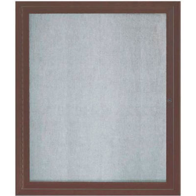 Aarco 1 Door Aluminum Framed Enclosed Bulletin Board Bronze Anod. - 30"W x 36"H