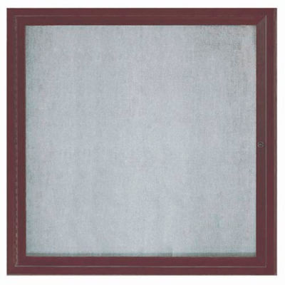 Aarco 1 Door Alum Framed Illum Enclosed Bulletin Board Bronzed Anod. - 36"W x 36"H