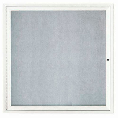 Aarco 1 Door Aluminum Framed Enclosed Bulletin Board White Powder Coat - 36"W x 36"H