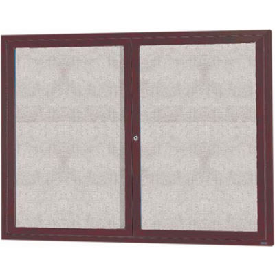 Aarco 2 Door Aluminum Framed Enclosed Bulletin Board Bronze Anod. - 48"W x 36"H