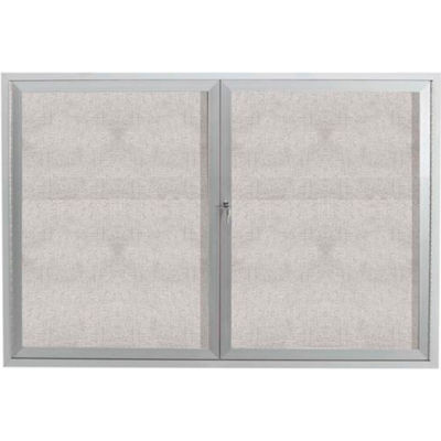 Aarco 2 Door Alum Framed Illum Enclosed Bulletin Board - 48"W x 36"H