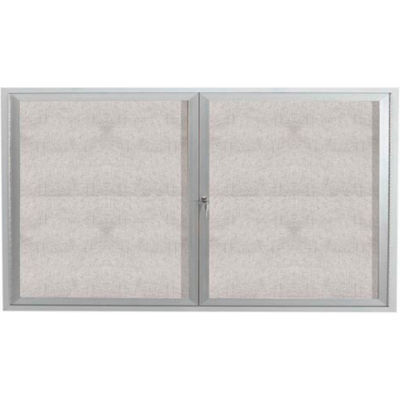 Aarco 2 Door Aluminum Framed Enclosed Bulletin Board - 60"W x 36"H