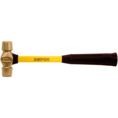 AMPCO® H-47FG Machinists' Non-Sparking Double Face Hammer W/ Fiberglass Handle 4Lb 14" OAL