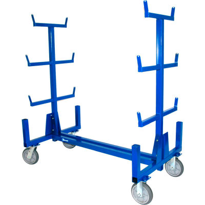 Chariot de tuyaux et de conduits adaptable Jescraft, capacité d’étagère de 140 LBS, bleu