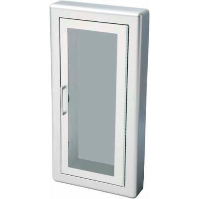 Armoire extincteur en aluminium Activar Inc., fenêtre acrylique complète, semi-encastrée, garniture de 3 po