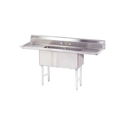 Avance Tabco® FC-2-1818-24RLX NSF Fabriqué 2 Compartment Sink, 24 gauche - Planches de vidange droite