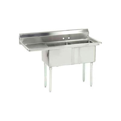 Avance Tabco® FC-2-2424-18L-X NSF Fabriqué 2 Compartment Sink, 18 planche à vide gauche