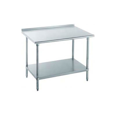 Table en acier inoxydable Advance Tabco 430, 24 x 30 », sous étagère, dosseret 1-1/2 », calibre 16