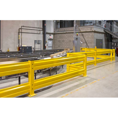 Cogan® barrière de rail en acier robuste, 8'L, Jaune