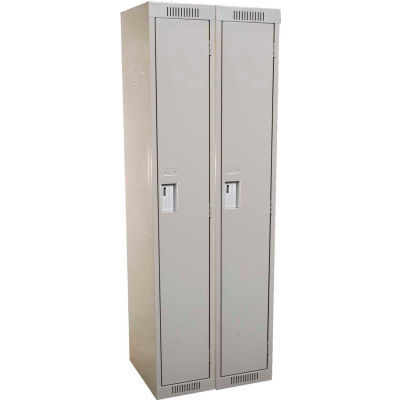 Anthony Steel Mfg. Clean Line™ 1-Tier 2 Door Locker, Gray, Assembled