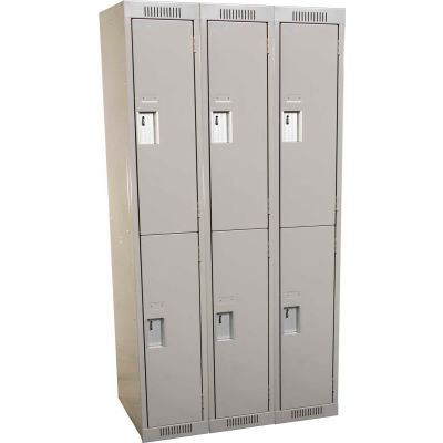 Clean-Line Assembled 2-Tier Lockers - 3 Lockers Wide