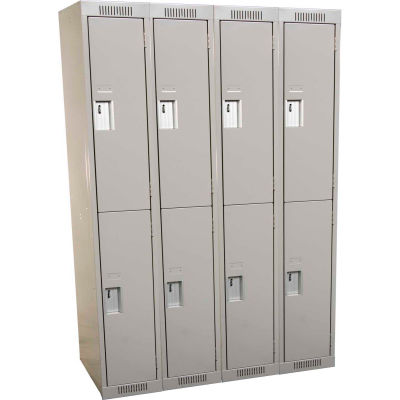 Clean-Line Assembled 2-Tier Lockers - 4 Lockers Wide