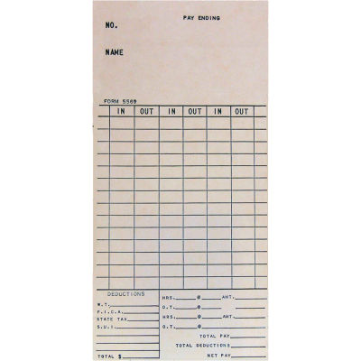 Amano Time Cards for BX-1500, Bi-Weekly, 250/Pack