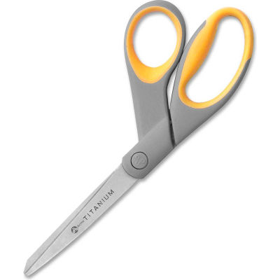Westcott® titane collé ciseaux avec Soft Grip poignées, 8" L Bent, gris/jaune - Qté par paquet : 6