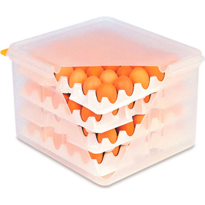 Récipient à œufs Araven avec couvercle et 8 plateaux, 14 « L x 12-3 / 4 » L x 7-7 / 8 « H, translucide - Qté par paquet : 6