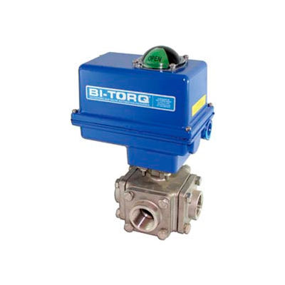 BI-TORQ 3/4" fileté NPT de SS T-Port 3-Way Ball Valve 115VAC W/NEMA 4
