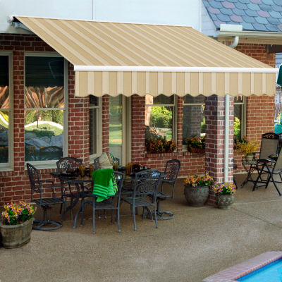 Awnings, Canopies & Shelters | Awnings - Patio Retractable | Awntech  SCL16-890-LAW, Retractable Awning Left Motor 16'W x 10'D x 10"H  Linen/Almond/White | B1969649 - GLOBALindustrial.ca