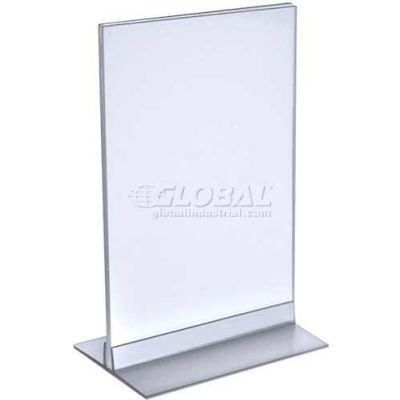 Azar Displays 102716 Vertical/Horizontal Acrylic T-Stripe Sign Holder, 7" x 11"