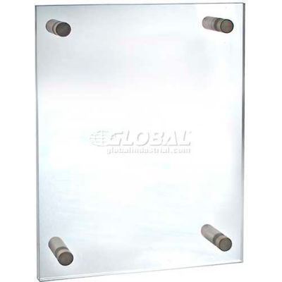 Global Approved 105508 Acrylique Standoff Sign Holder W / Caps, 11 « x 17 » ,1 Pièce