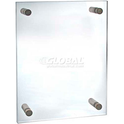 Azar Displays 105512 Acrylic Standoff Sign Holder W/ Caps, 9" x 12" ,1 Piece