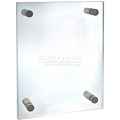 Azar Displays 105514 Acrylic Standoff Sign Holder W/ Caps, 8.5" x 11" ,1 Piece