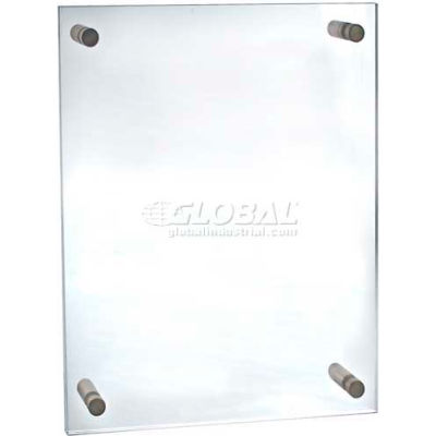 Azar Displays 105528 Acrylic Standoff Sign Holder W/ Caps, 17" x 22" ,1 Piece