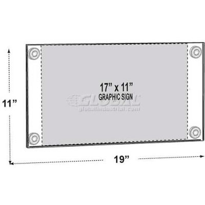 Azar Displays 106609 Acrylic Sign Holder W/ Suction Cups, 17" x 11"