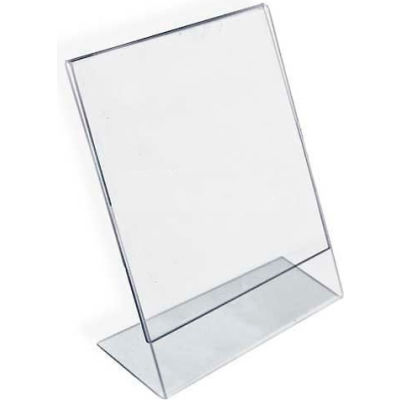 Global Approved 112714 Vertical Slanted L-Shaped Acrylic Sign Holder, 8,5" x 11"