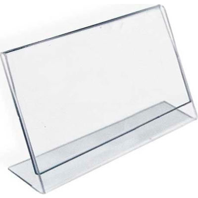 Azar Displays 112727 Horizontal Slanted L-Shaped Acrylic Sign Holder, 6" x 4"