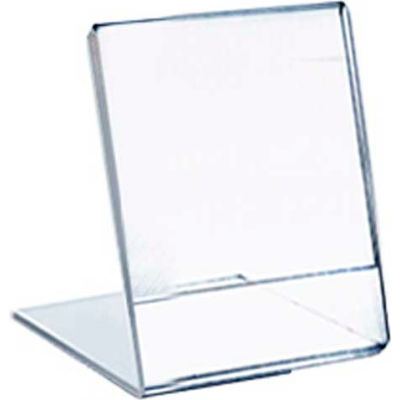 Azar Displays 112758, Vert L Shaped Acrylic Sign HLR, 3.5"W x 5.5"H