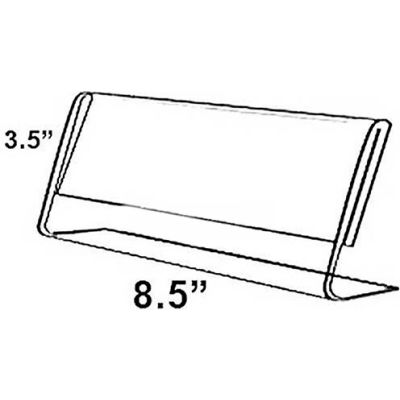 Azar Displays 112761 Horizontal Slanted L-Shaped Acrylic Sign Holder, 8.5" x 3.5"