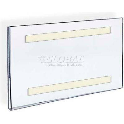 Azar Displays 122017 Horizontal Wall Mount Sign Holder W/ Adhesive Tape, 11" x 7"
