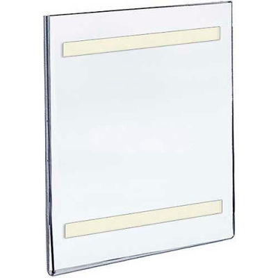 Azar Displays 122019 Vert. Wall Mount Acrylic Sign Holder W/ Adhesive Tape, 7" x 11"