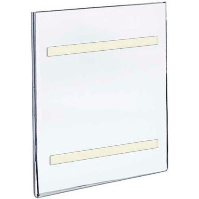 Azar Displays 122025 Vert. Wall Mount Acrylic Sign Holder W/ Adhesive Tape, 8" x 10"