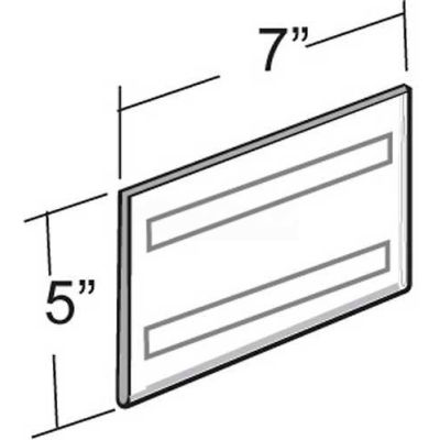 Azar Displays 122028 Horizontal Wall Mount Sign Holder W/ Adhesive Tape, 7" x 5"