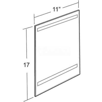 Azar Displays 122032 Vertical Wall Mount Sign Holder W/ Adhesive Tape, 11" x 17"
