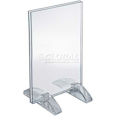 Azar Displays 132729 Vertical/Horizontal Dual-Stand Sign Holder, 4" x 5"
