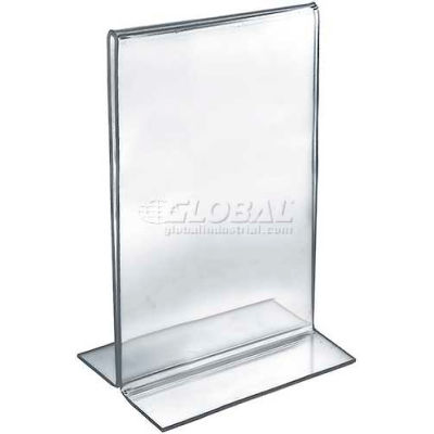 Azar Displays 152706 Vertical Double Sided Stand Up Sign Holder, 8.5" x 14", Acrylic